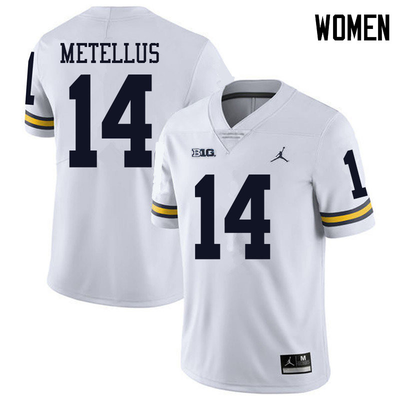 Jordan Brand Women #14 Josh Metellus Michigan Wolverines College Football Jerseys Sale-White
